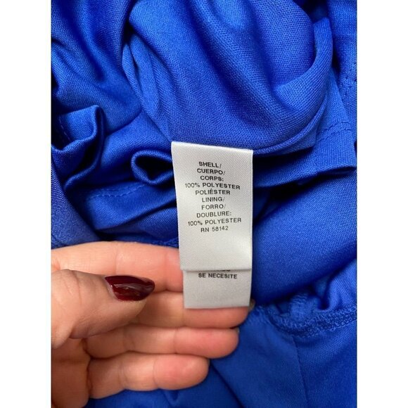 Maggy London BNWOT womens blue long sleeve dress NEW sz 2 twist front - Picture 7 of 7